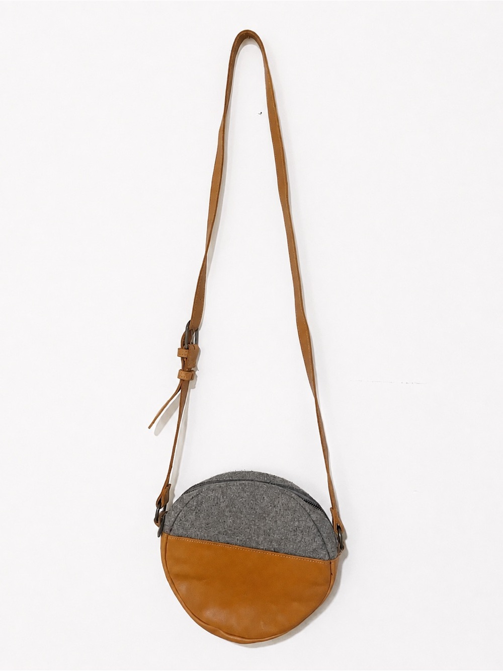 Hearth & Hand with Magnolia Two Tone Faux Leather Round Crossbody Bag NWOT